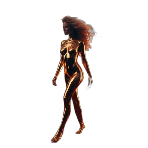 hair, dress, creature, staff transparent PNG cut-out