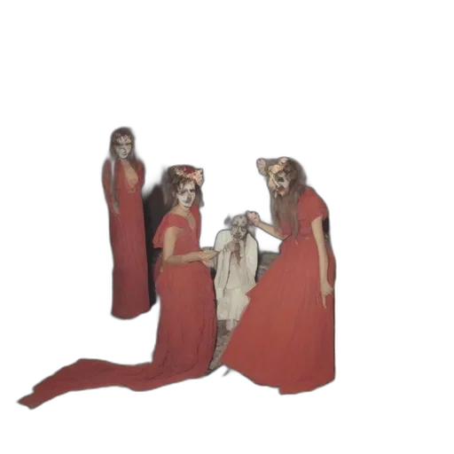 dress, mask, creature, staff transparent PNG cut-out