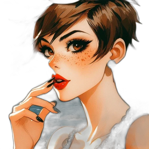 face, staff, jewelry, dress transparent PNG cut-out