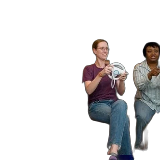 staff, group, women, play transparent PNG cut-out