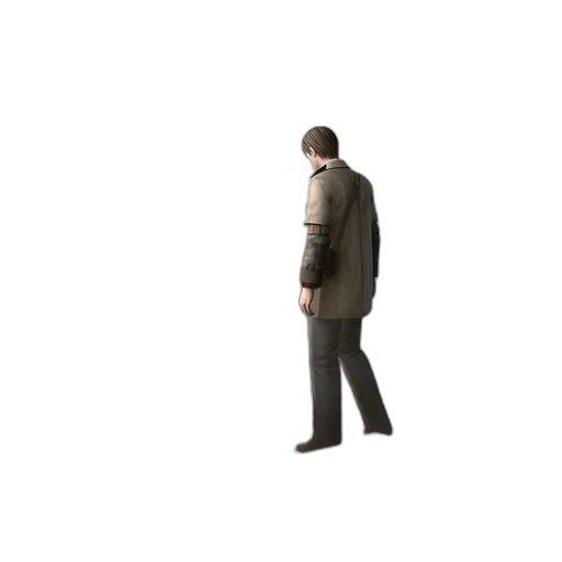 jacket, staff, robot, creature transparent PNG cut-out