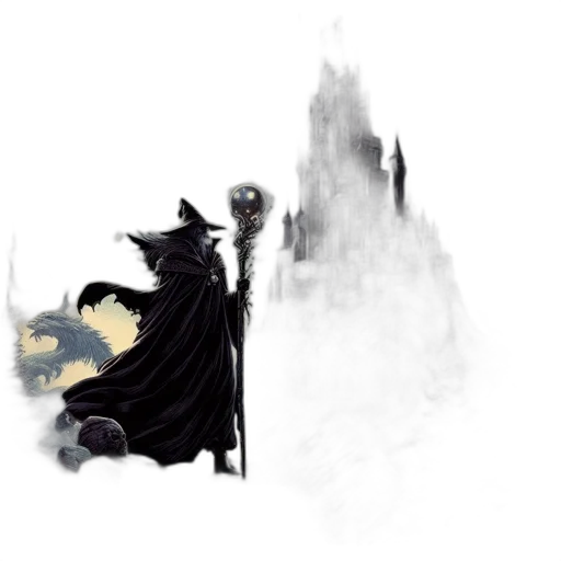 dragon, sword, staff, mask transparent PNG cut-out