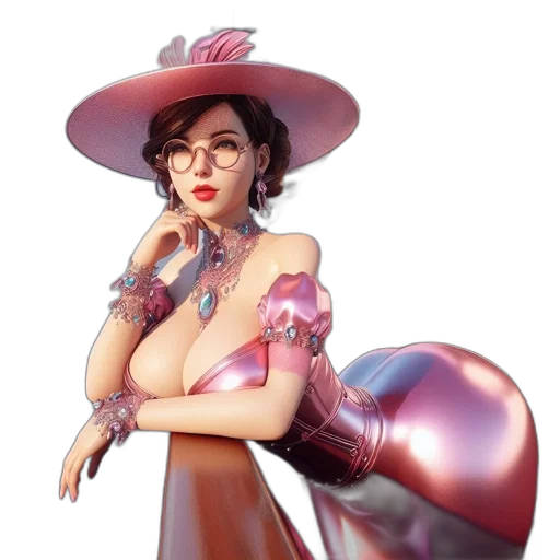 hat, dress, staff, jewelry transparent PNG cut-out