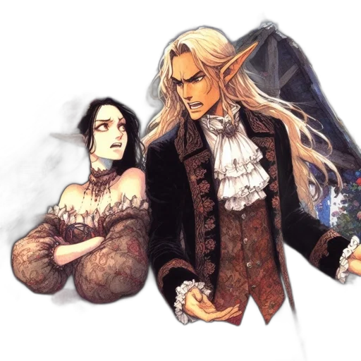 fantasy art, concept art, watercolor, pixel art transparent PNG cut-out