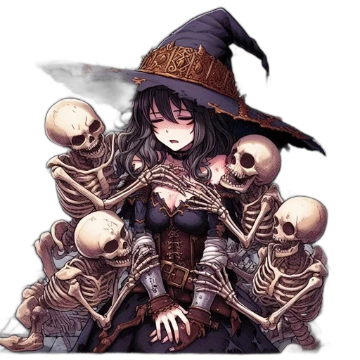 staff, hat, weapon, dress transparent PNG cut-out