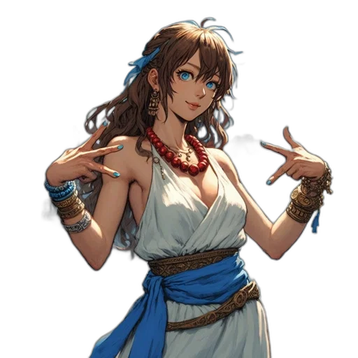 staff, dress, jewelry, concept art transparent PNG cut-out