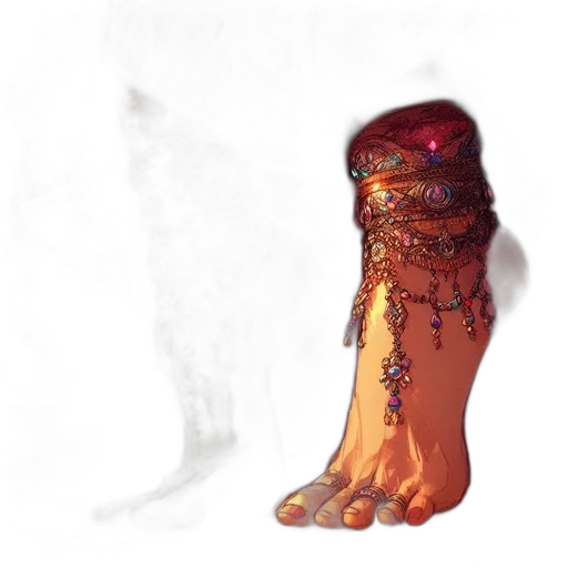 shoes, creature, crown, staff transparent PNG cut-out