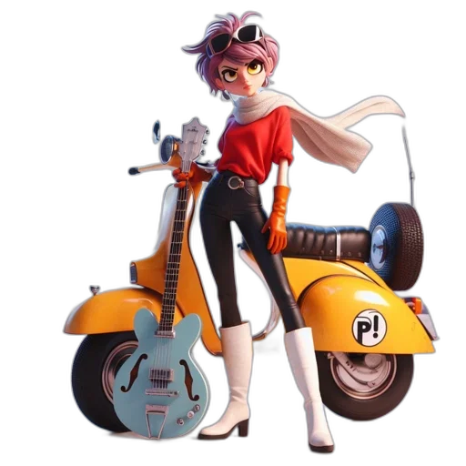 weapon, jacket, concept art, 3d render transparent PNG cut-out