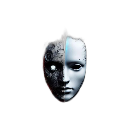 robot, mask, face, concept art transparent PNG cut-out