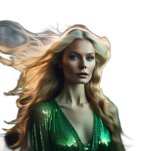 hair, dress, dragon, fantasy art transparent PNG cut-out