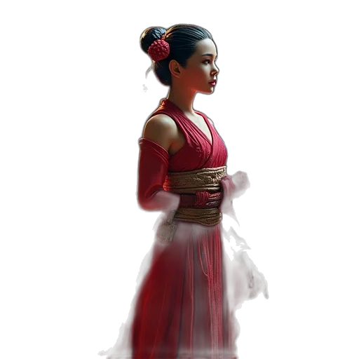 dress, staff, concept art, fantasy art transparent PNG cut-out