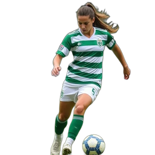 female, soccer, player, green transparent PNG cut-out