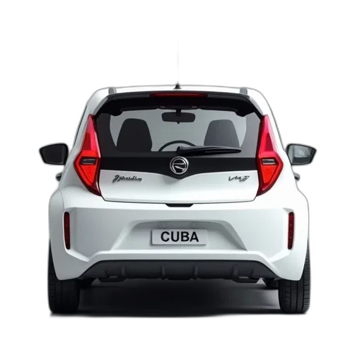 car, white, hatchback, black transparent PNG cut-out