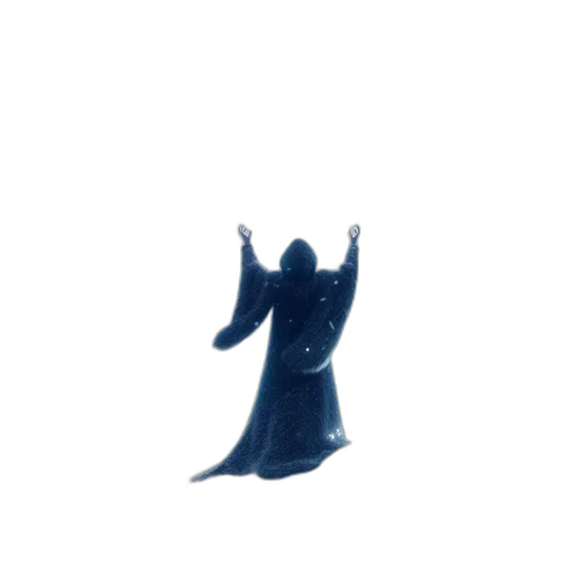 dress, staff, creature, robot transparent PNG cut-out