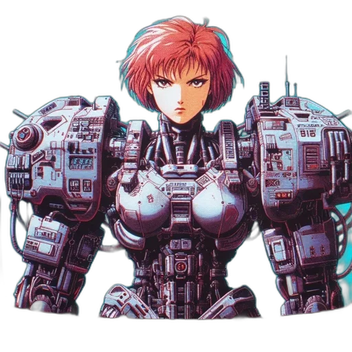 robot, weapon, jacket, cyberpunk transparent PNG cut-out