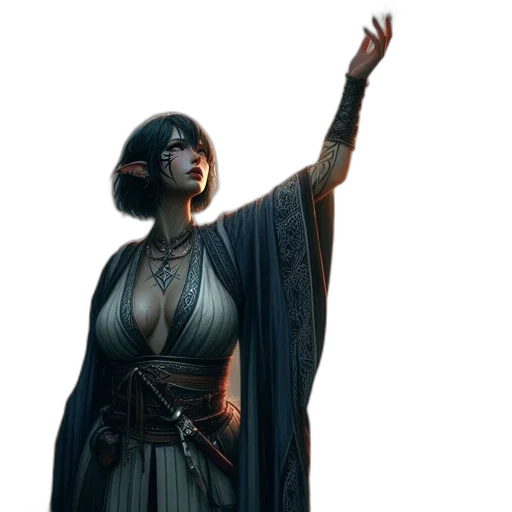 staff, concept art, fantasy art, 3d render transparent PNG cut-out