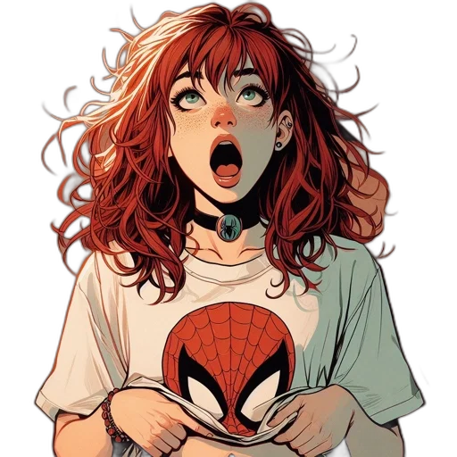 face, comic book art, concept art, cartoon transparent PNG cut-out