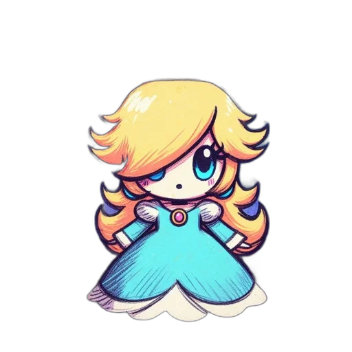 dress, staff, crown, hair transparent PNG cut-out