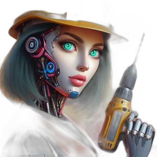 robot, weapon, staff, jewelry transparent PNG cut-out