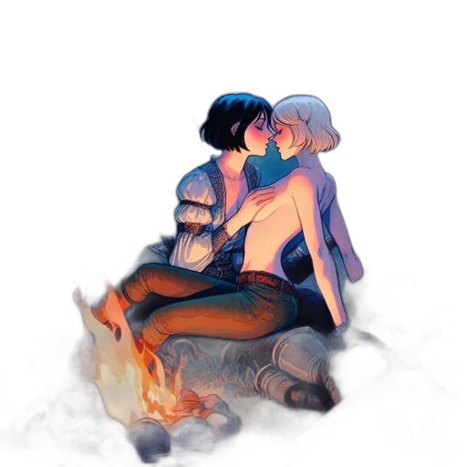 concept art, watercolor, fantasy art, pixel art transparent PNG cut-out
