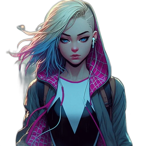 jacket, face, robot, cyberpunk transparent PNG cut-out