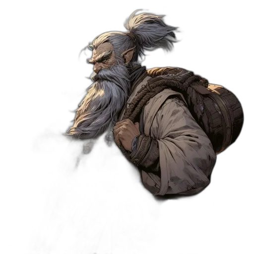 creature, dragon, staff, hair transparent PNG cut-out