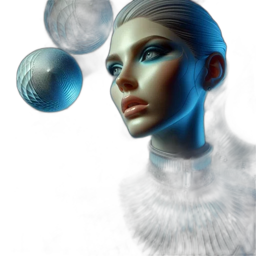 jewelry, robot, face, fantasy art transparent PNG cut-out
