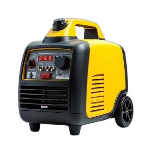 robot, yellow, black, portable transparent PNG cut-out