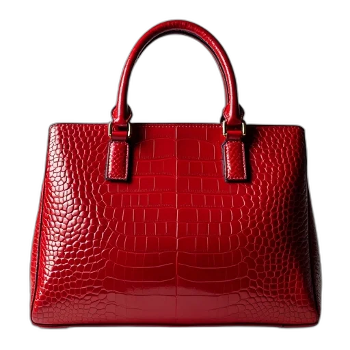 red, purse, crocodile, skin transparent PNG cut-out