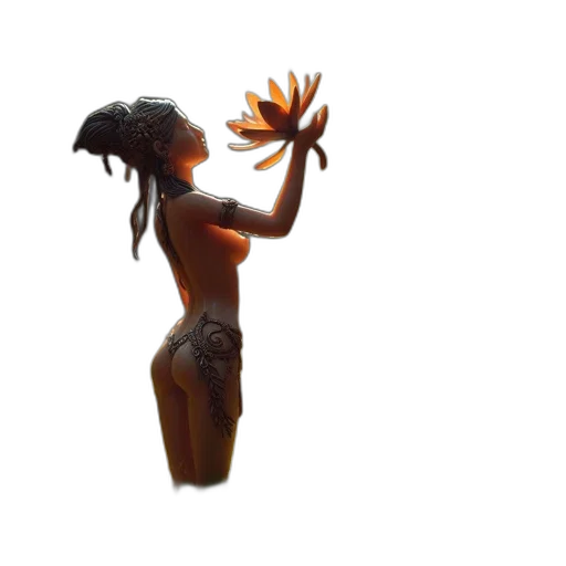 creature, staff, mask, hair transparent PNG cut-out