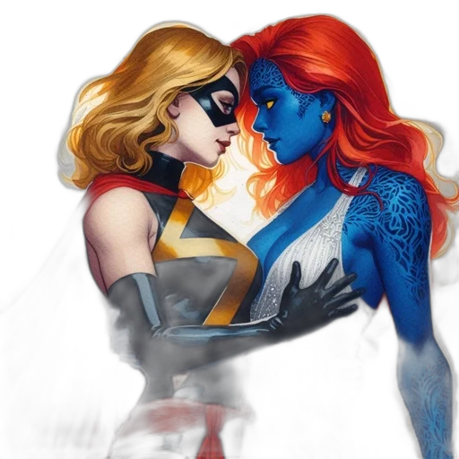 comic book art, concept art, fantasy art, watercolor transparent PNG cut-out