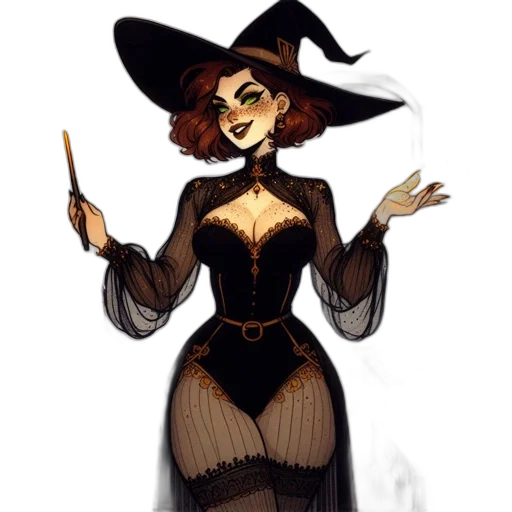 staff, dress, hat, fantasy art transparent PNG cut-out