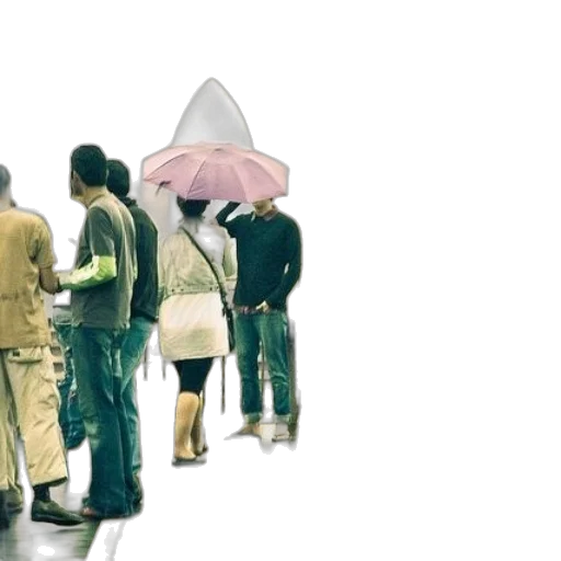 umbrella, hat, jacket, staff transparent PNG cut-out