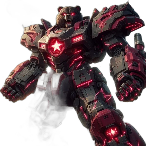 robot, weapon, concept art, 3d render transparent PNG cut-out