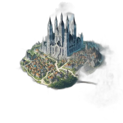 building, dragon, crown, concept art transparent PNG cut-out