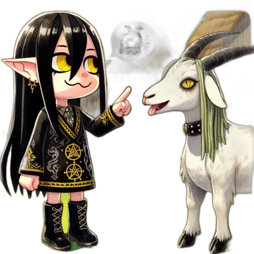 animal, staff, weapon, fantasy art transparent PNG cut-out