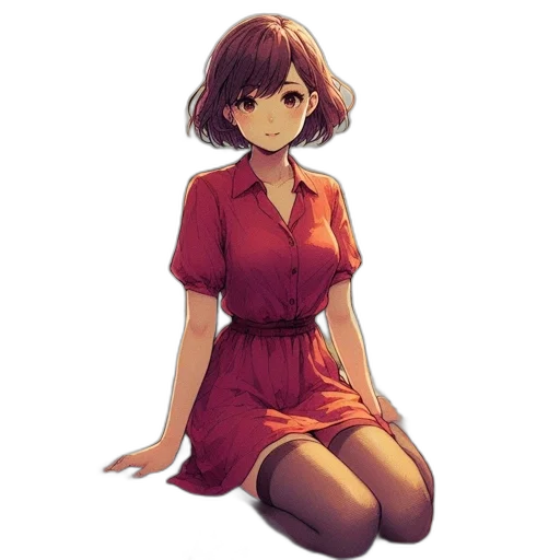 dress, face, staff, flower transparent PNG cut-out