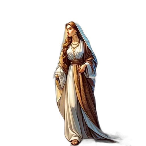 dress, staff, jewelry, concept art transparent PNG cut-out