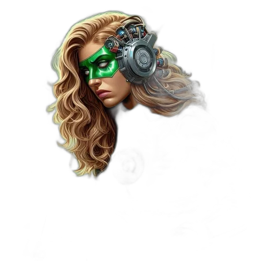mask, cyberpunk, concept art, fantasy art transparent PNG cut-out