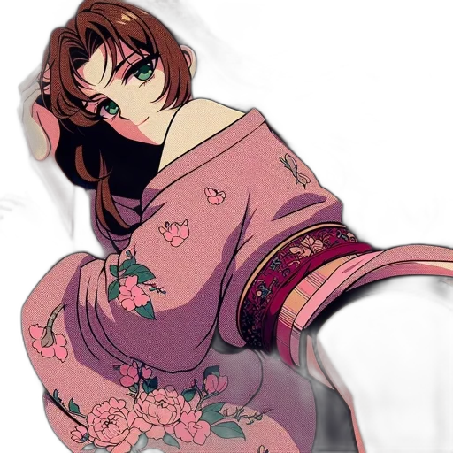 dress, flower, anime, vaporwave transparent PNG cut-out