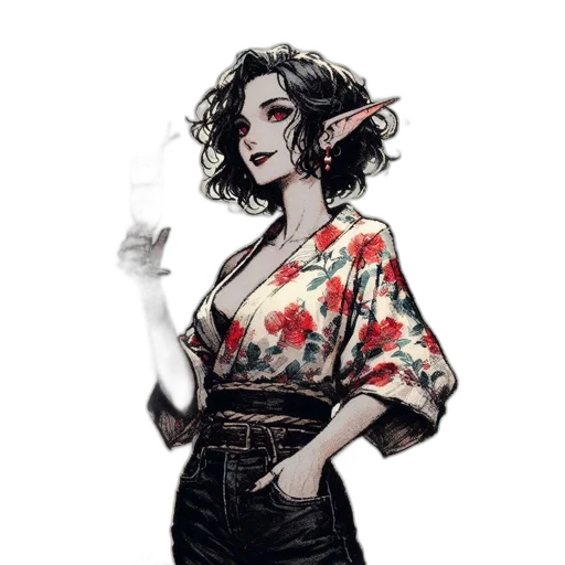 dress, staff, jacket, fantasy art transparent PNG cut-out