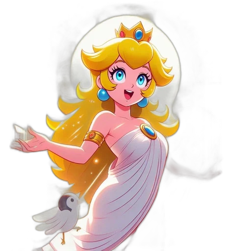 dress, crown, jewelry, staff transparent PNG cut-out