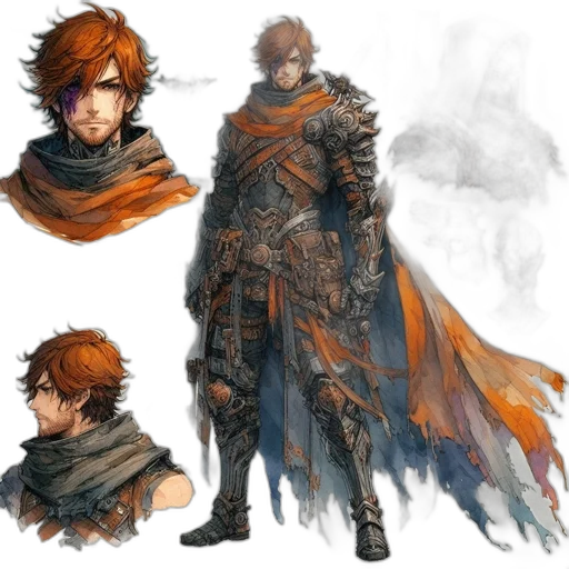 concept art, fantasy art, comic book art, watercolor transparent PNG cut-out