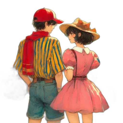 dress, hat, jacket, watercolor transparent PNG cut-out