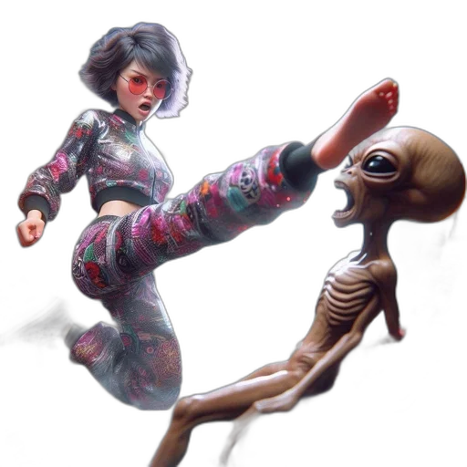 creature, robot, concept art, 3d render transparent PNG cut-out