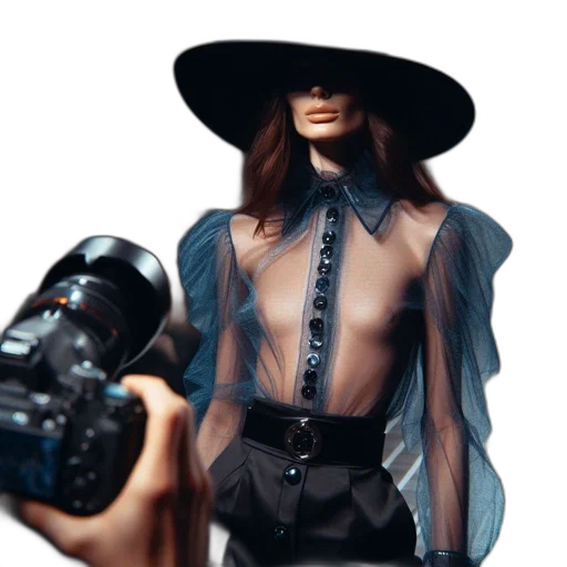 jacket, dress, hat, 3d render transparent PNG cut-out