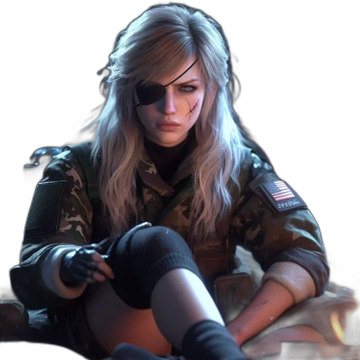 weapon, face, jacket, concept art transparent PNG cut-out