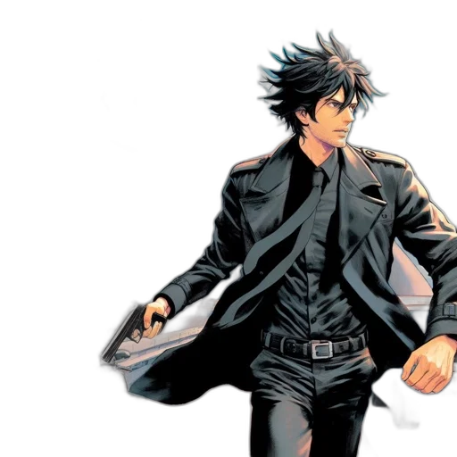 jacket, staff, concept art, comic book art transparent PNG cut-out