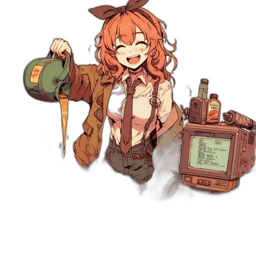 weapon, staff, bottle, robot transparent PNG cut-out