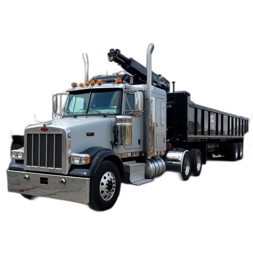 photorealistic, large, semi-truck, parked transparent PNG cut-out
